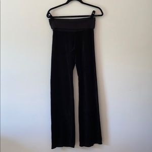 Y2K Juicy Couture Vintage Black Fold-over Waist Velour Pants